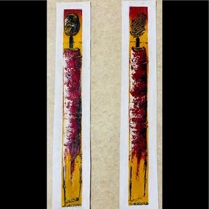 Tinga tinga art oil paint Masai style pair